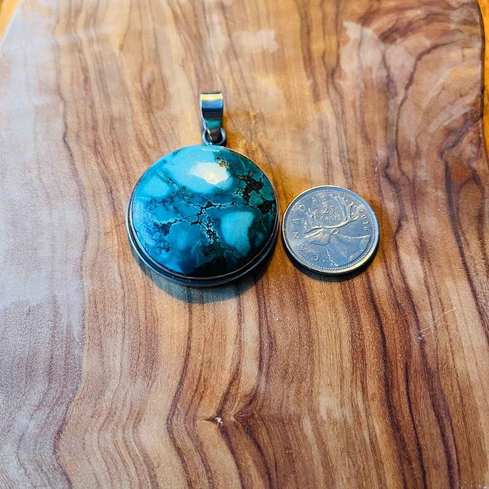 Silver & Turquoise Pendant - Picture 5 of 7